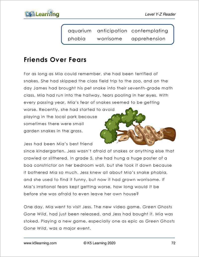 Grade 6 Reading Workbook Levels Y And Z K5 Bookstore