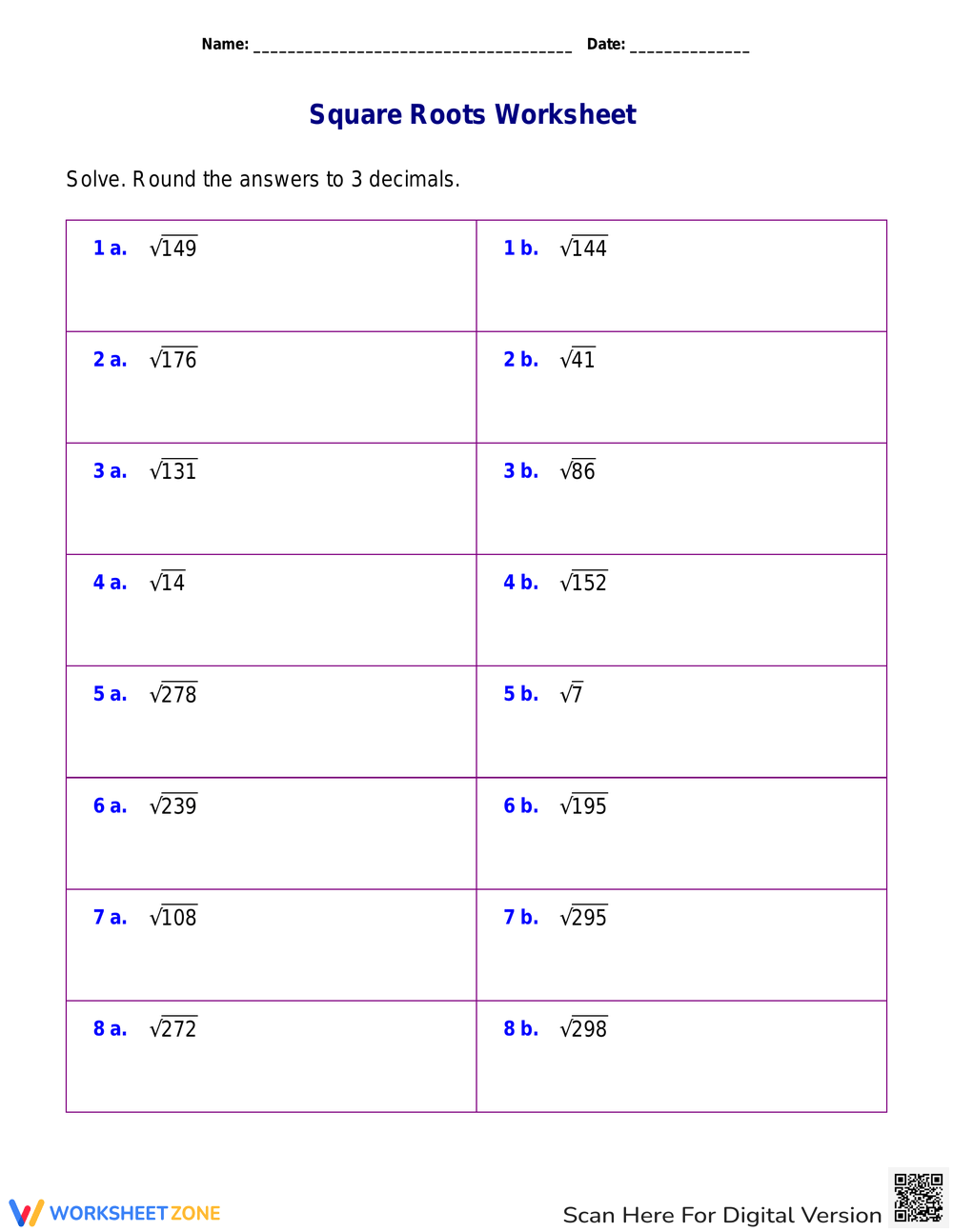 Grade 9 Estimating Square Roots Worksheets Grade 9 Estimating Square Roots Worksheets