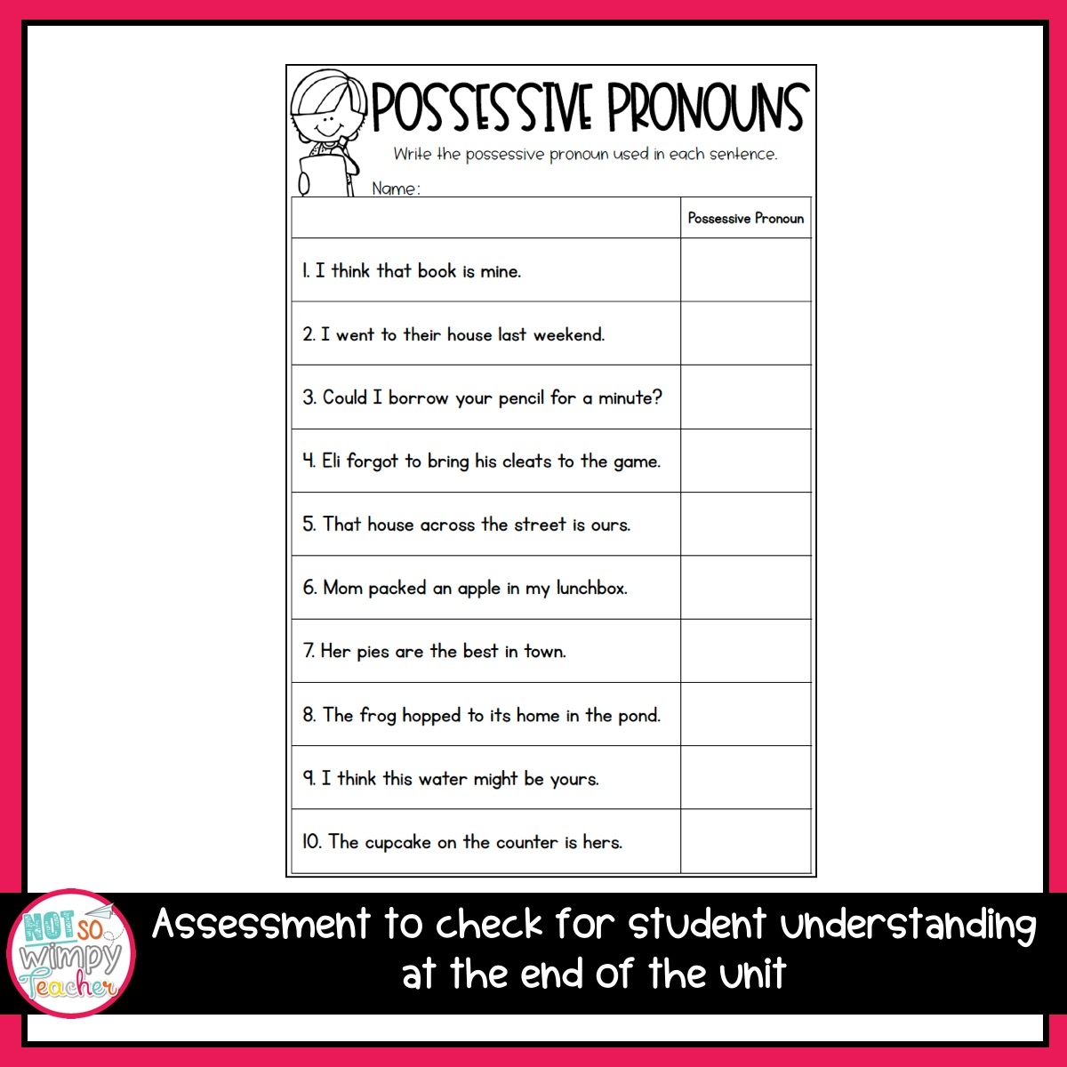 Grammar Fourth Grade Activities Possessive Pronouns Not So Wimpy Teacher Grammar Fourth Grade Activities Possessive Pronouns Not So Wimpy Teacher