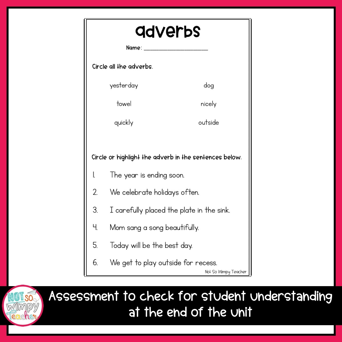 Grammar Second Grade Activities Adverbs Not So Wimpy Teacher
