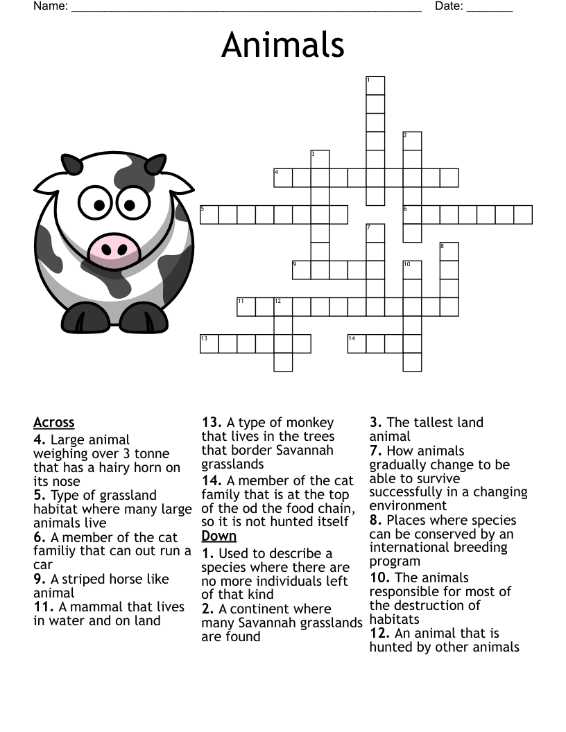 Grasslands Crossword WordMint