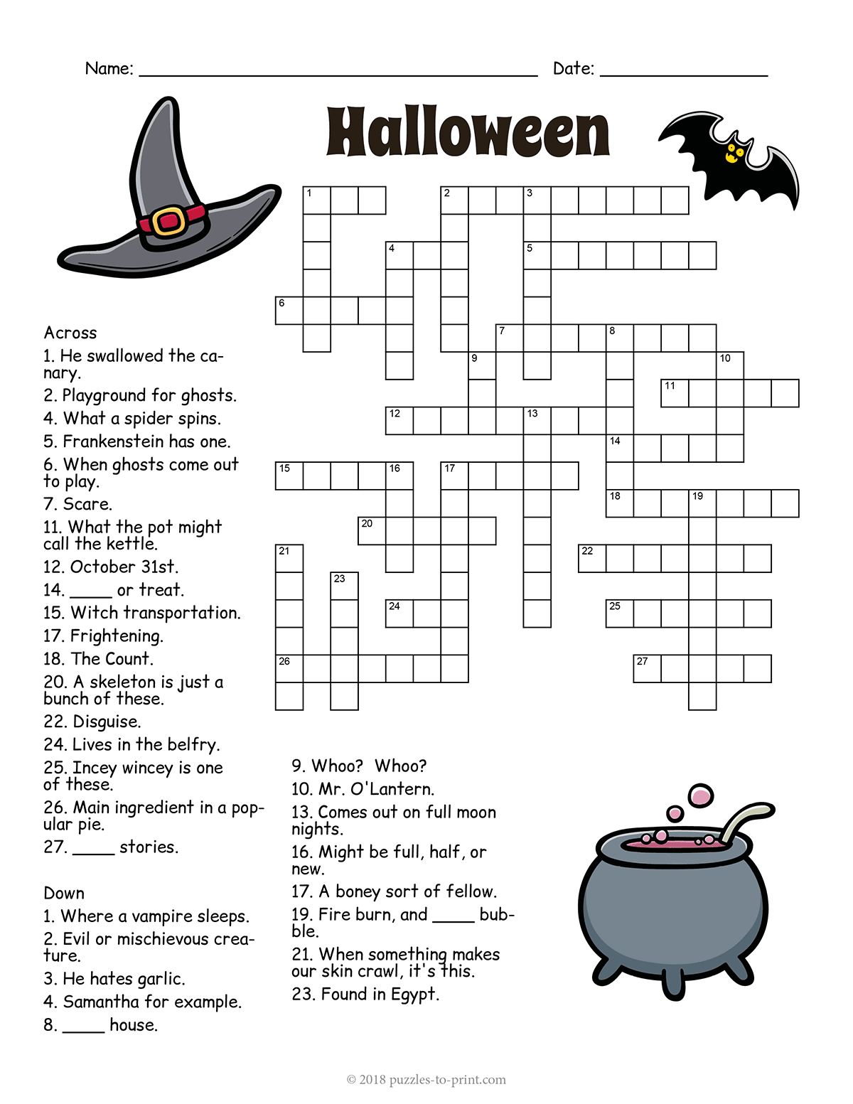 Halloween Crossword