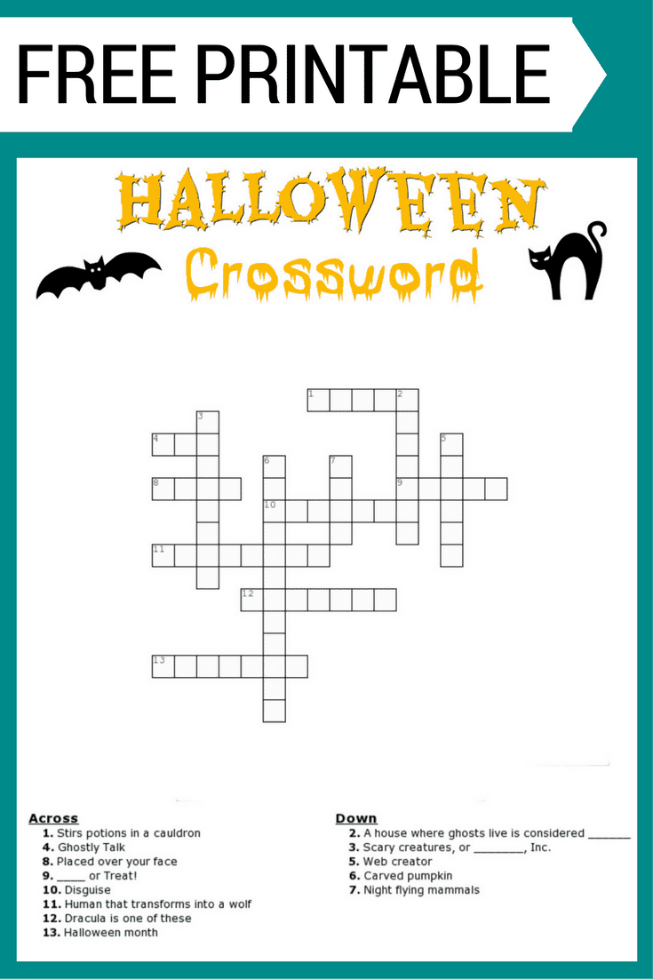 halloween crossword puzzle games