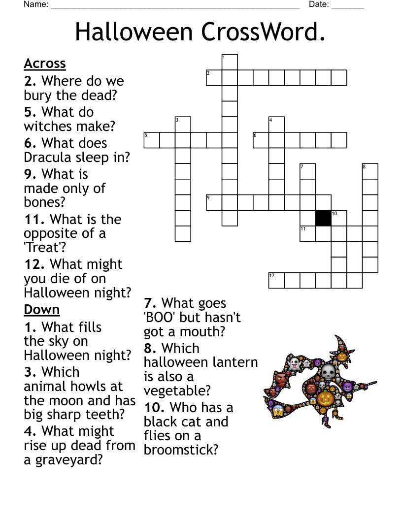 HALLOWEEN CROSSWORD WordMint HALLOWEEN CROSSWORD WordMint