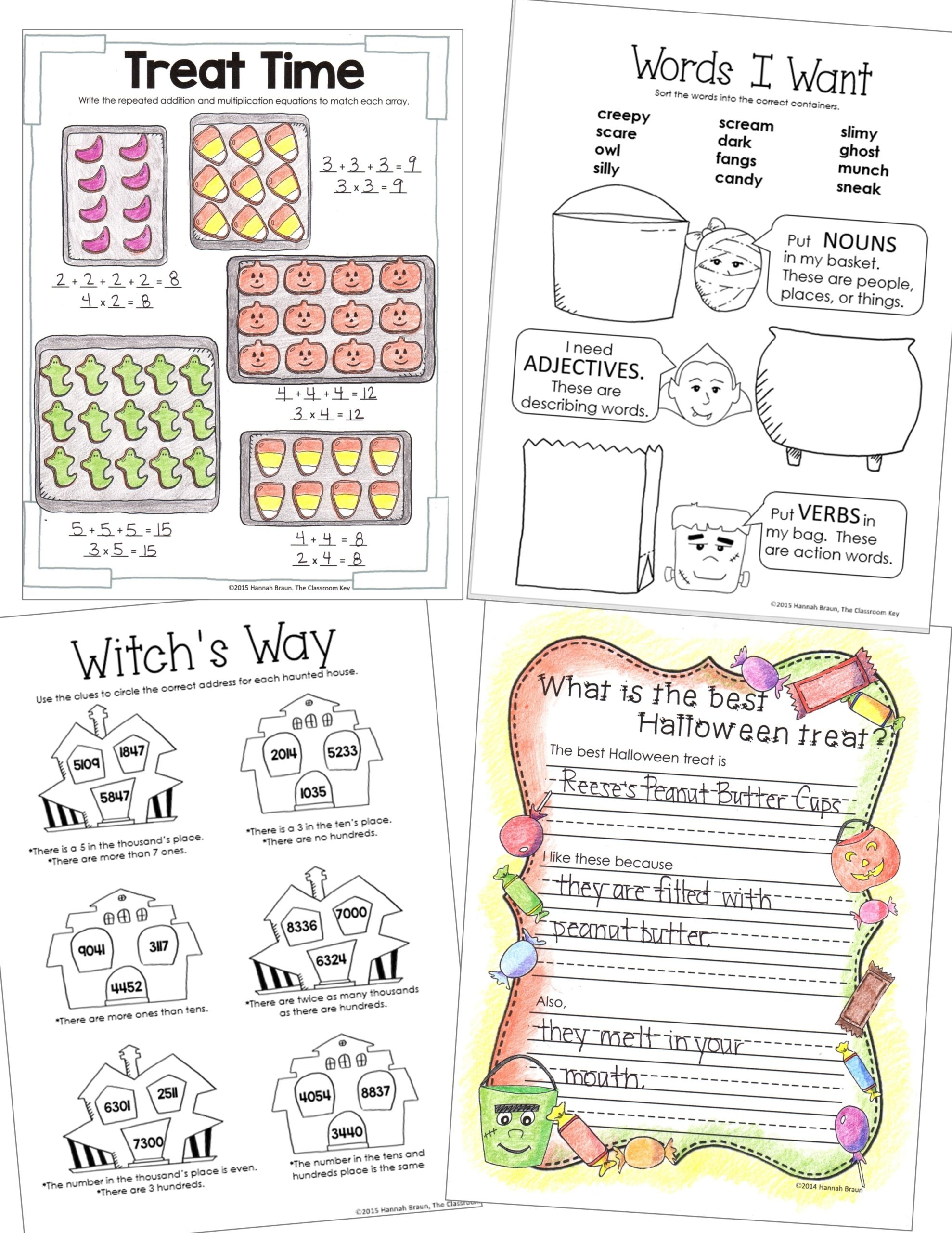 Halloween Packet 3rd The Classroom Key