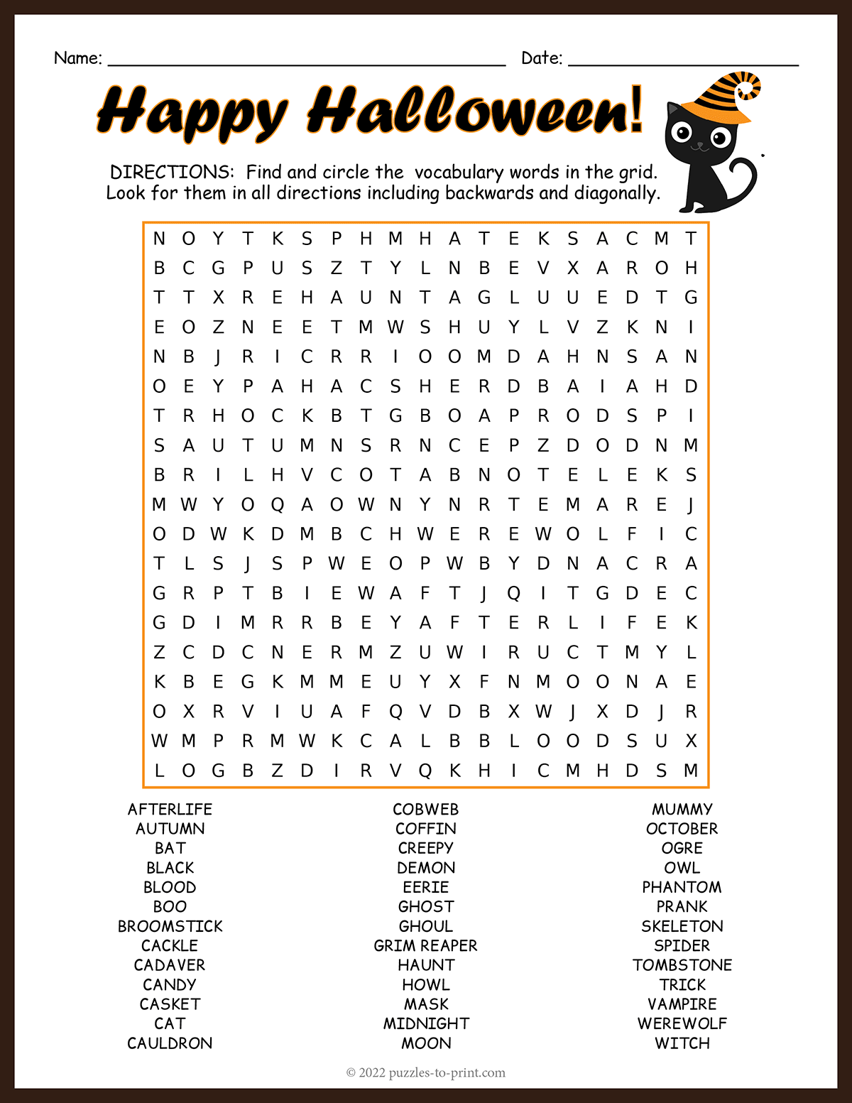 puzzles to print halloween crossword puzzles to print halloween crossword
