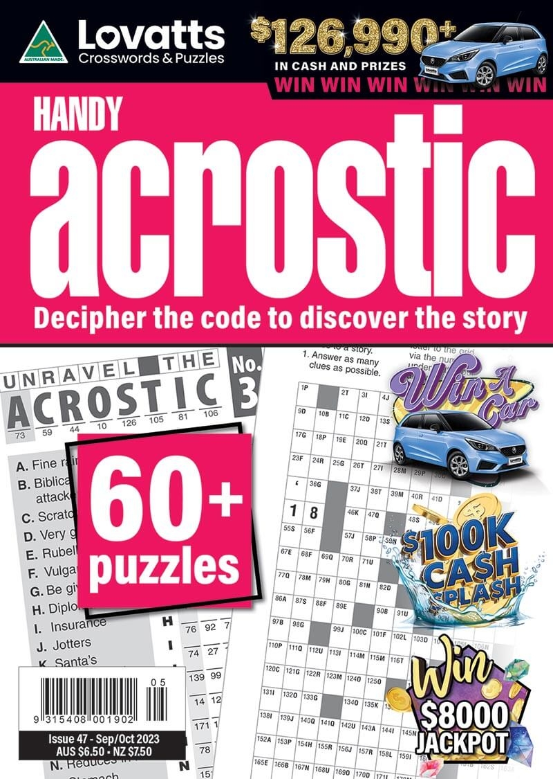 Handy Acrostic Magazine Lovatts Crossword Puzzles Games Trivia Handy Acrostic Magazine Lovatts Crossword Puzzles Games Trivia