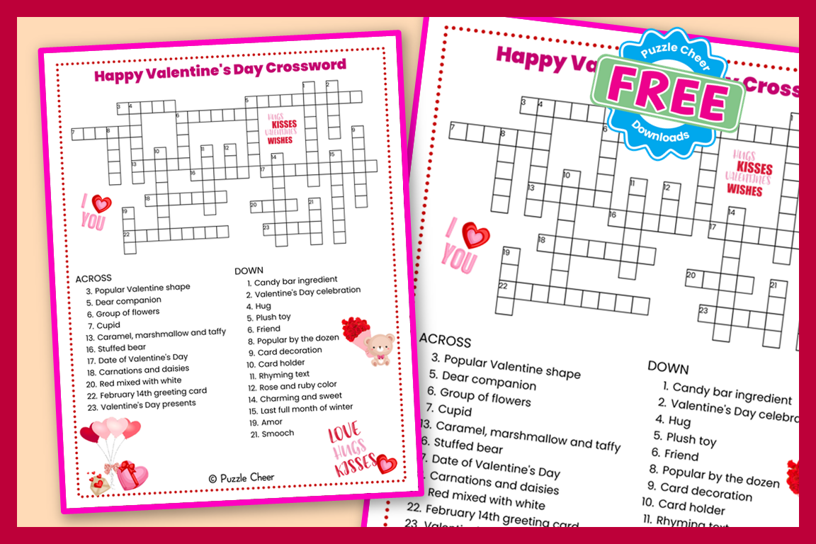 Happy Valentine s Day Crossword Puzzle Puzzle Cheer
