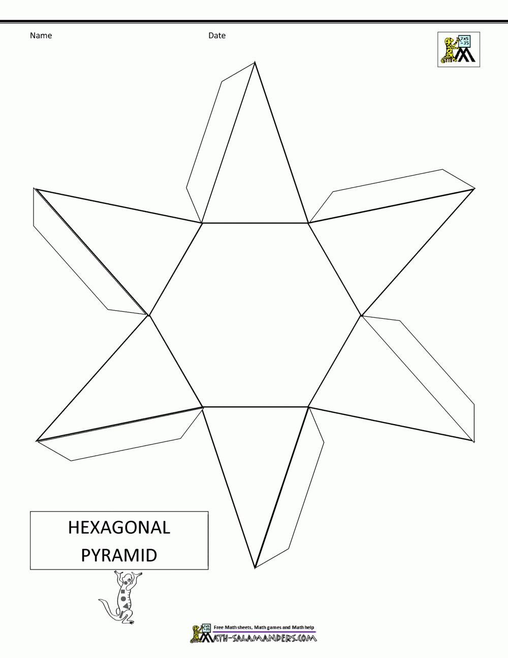 Hexagonal Pyramid Template