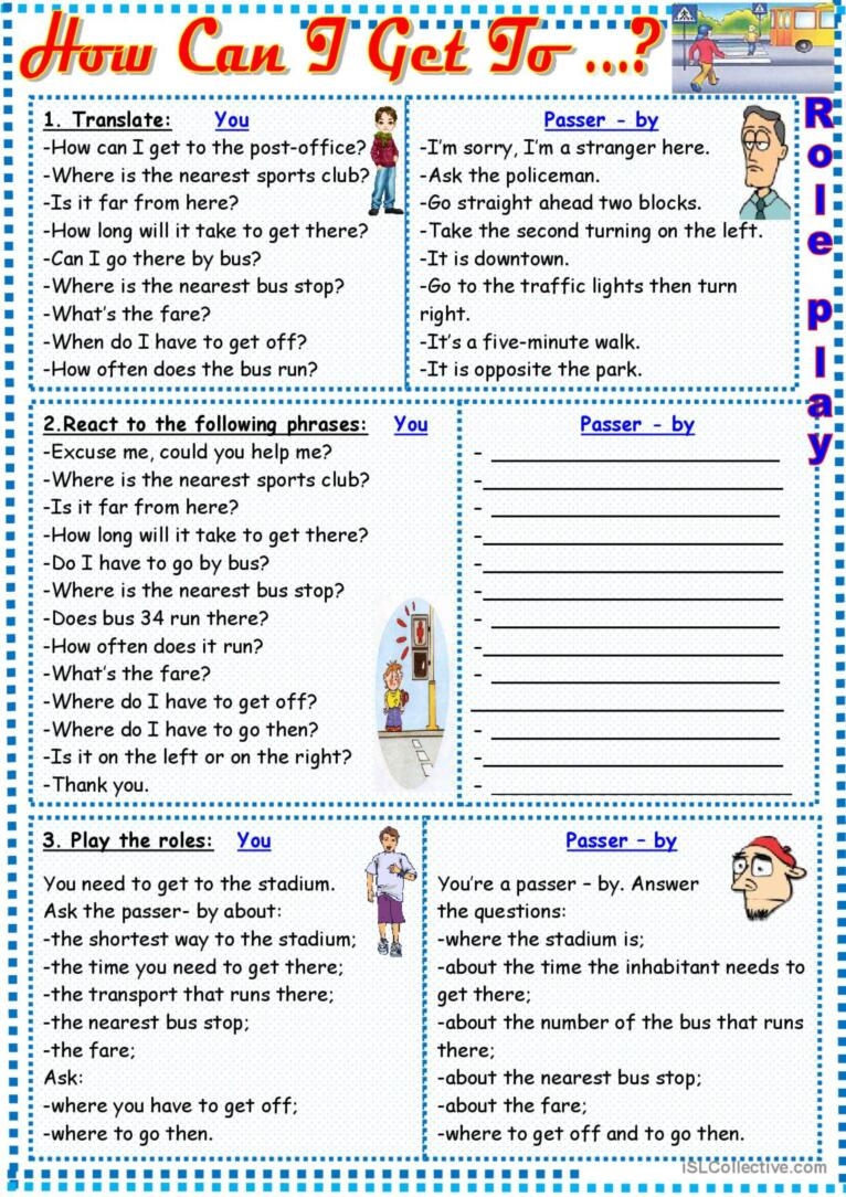 How Can I Get To English ESL Worksheets Pdf Doc