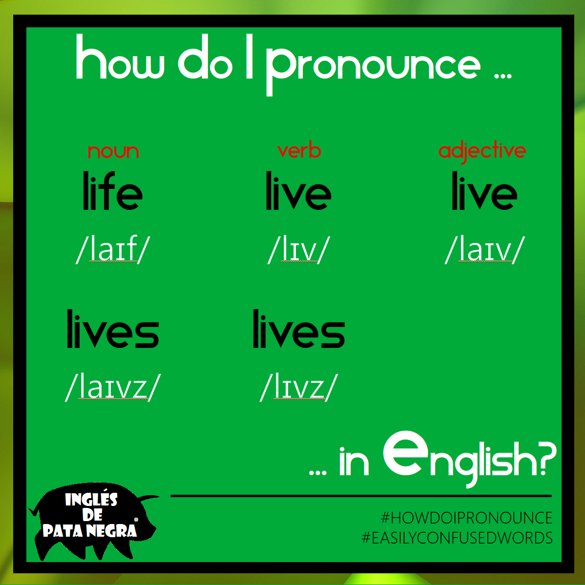 How Do I Pronounce Life Live Live Ingl s De Pata Negra