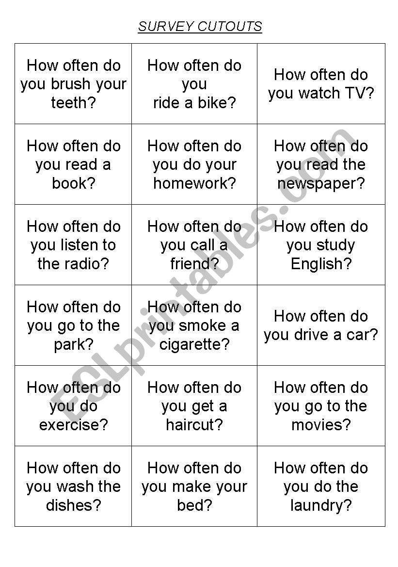 How Often Do You ESL Worksheet By Jaeckerly