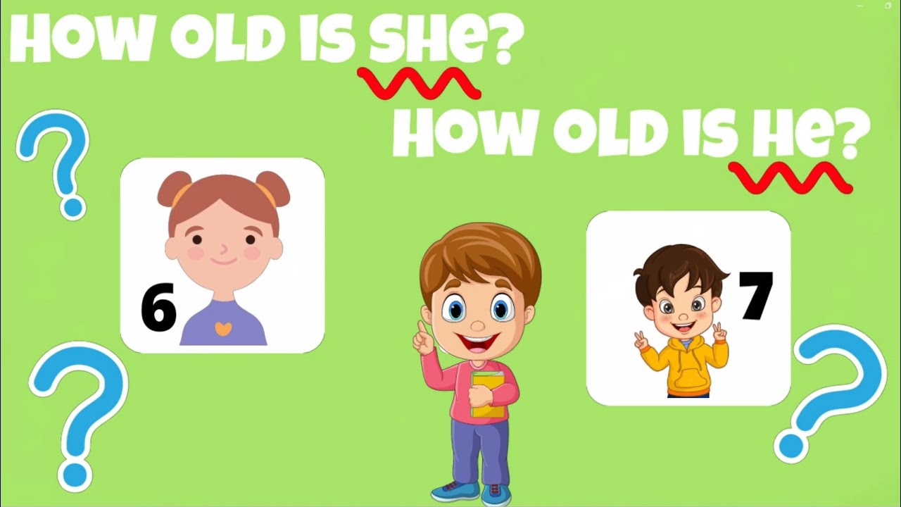 How Old Is He How Old Is She Age He She Learn English For Kids YouTube