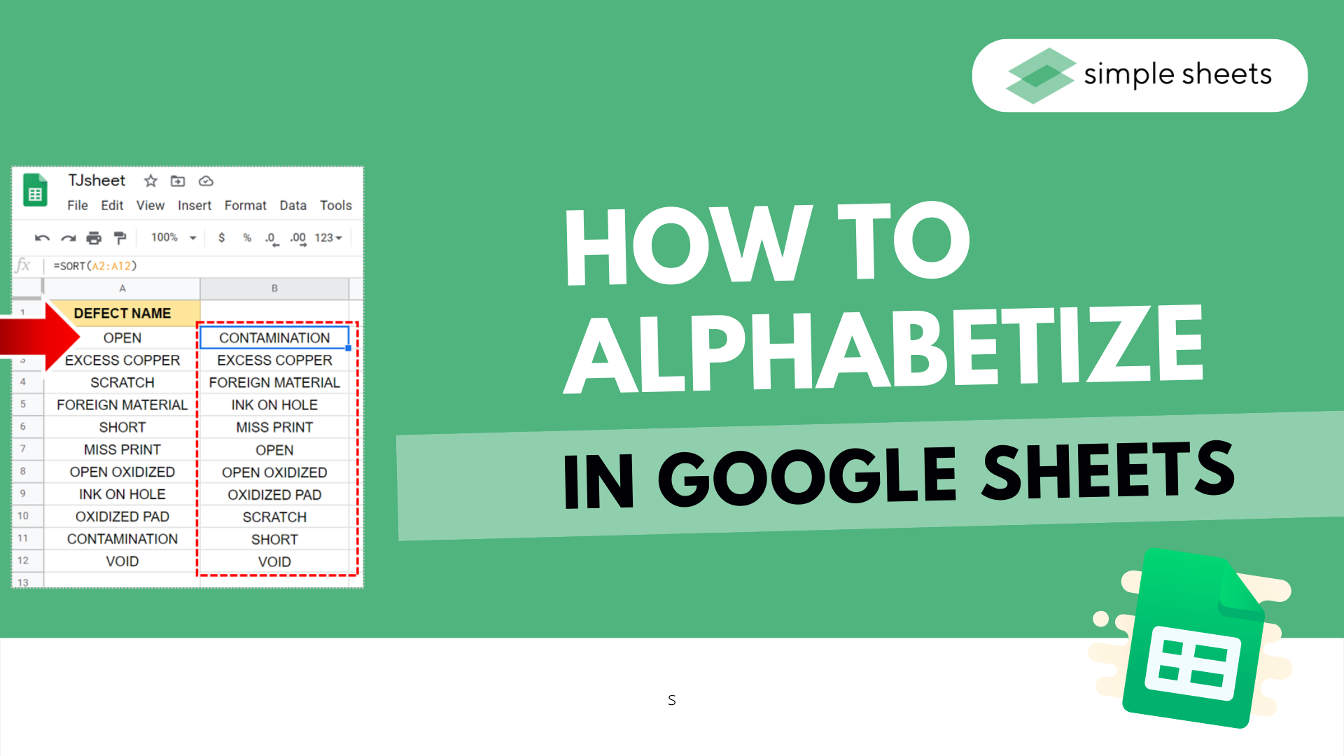 how to arrange alphabetically in google sheets