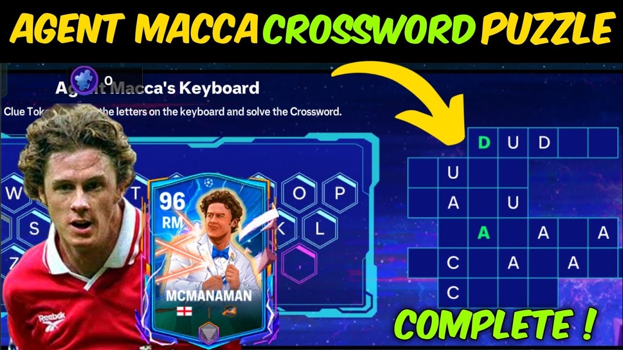 HOW TO COMPLETE AGENT MACCA CROSSWORD KEYBOARD PUZZLE HEROES GET CLUE TOKENS IN EA FC FIFA MOBILE 24 YouTube