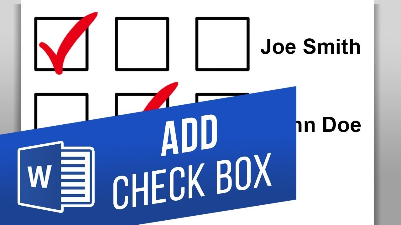 How To Insert A Checkbox In Word Make A Checklist In Word Add A Fillable Checkbox In Word YouTube