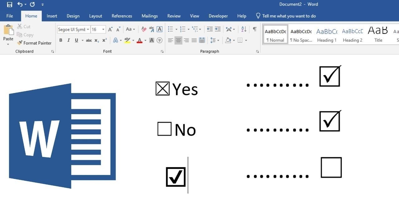 How To Insert Checkbox In A MS Word Document YouTube