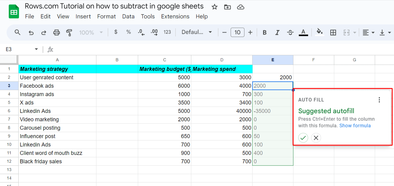 How To Subtract In Google Sheets Step by Step Guide 2025 