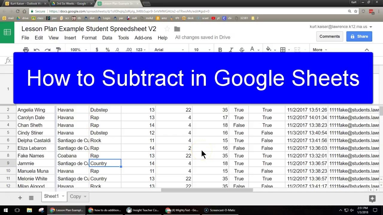 How To Subtract In Google Sheets YouTube