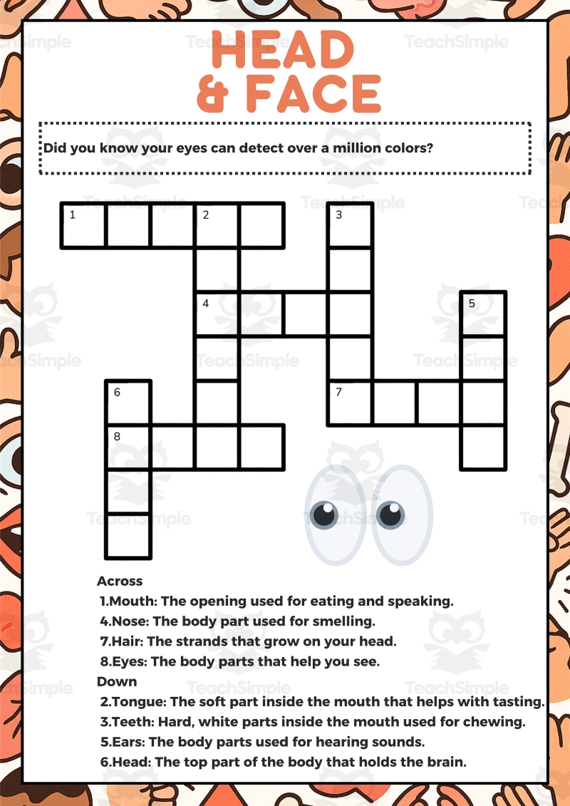 Human Body Crossword 1 Page Sample PDF By Teach Simple