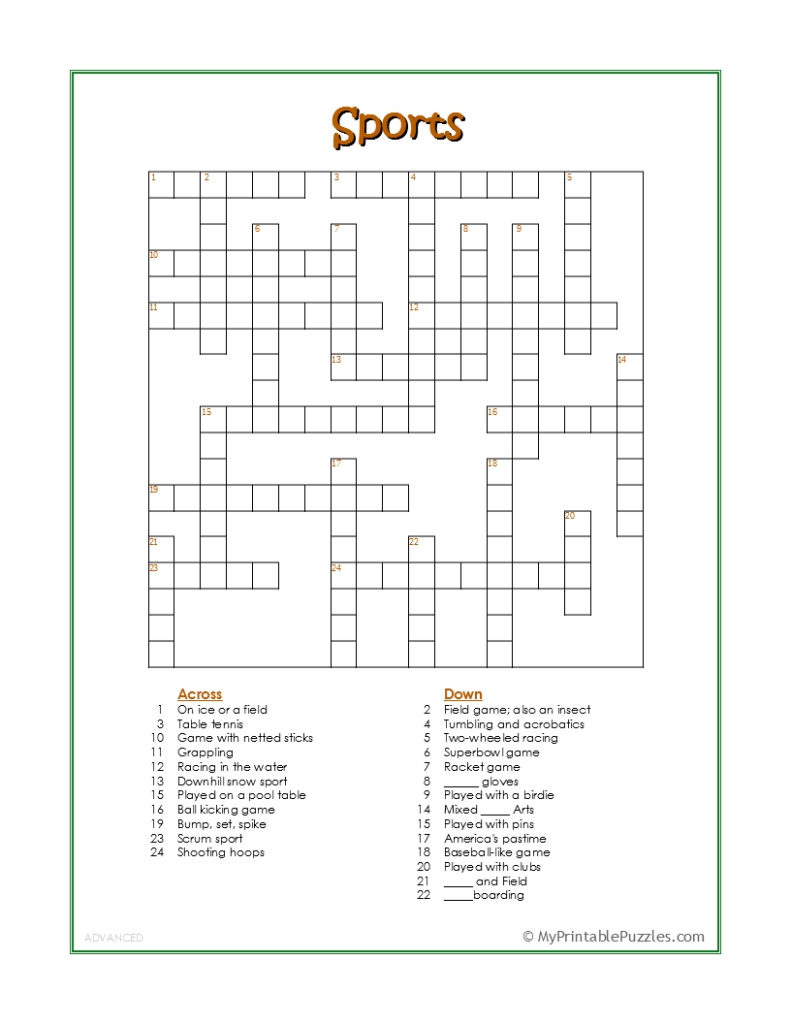 advanced crossword puzzle clue