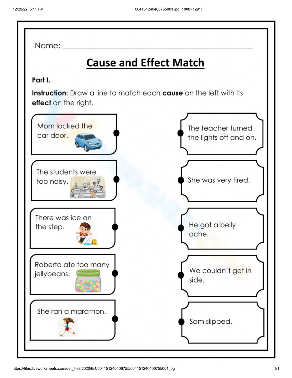 Identify Cause And Effect Worksheet Worksheets Library