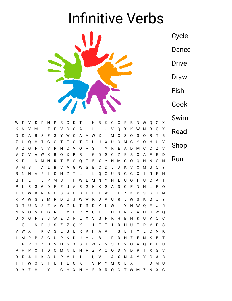 Infinitive Verbs Word Search WordMint Infinitive Verbs Word Search WordMint