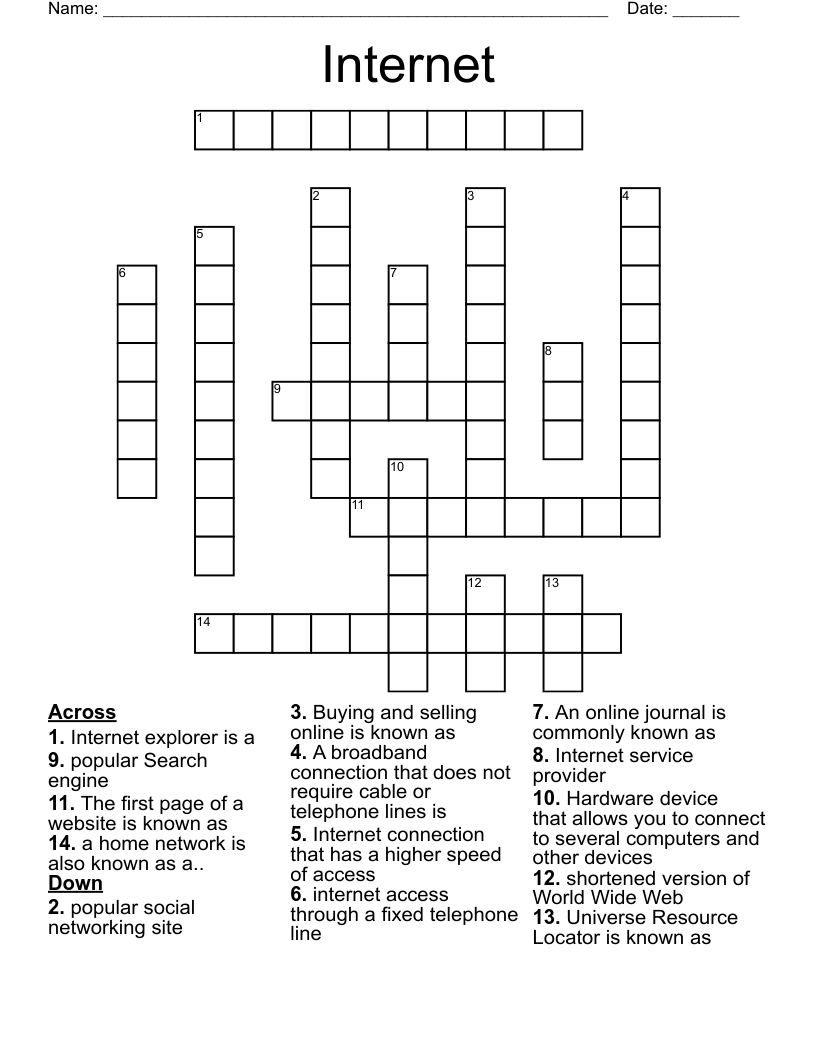 Internet Crossword WordMint