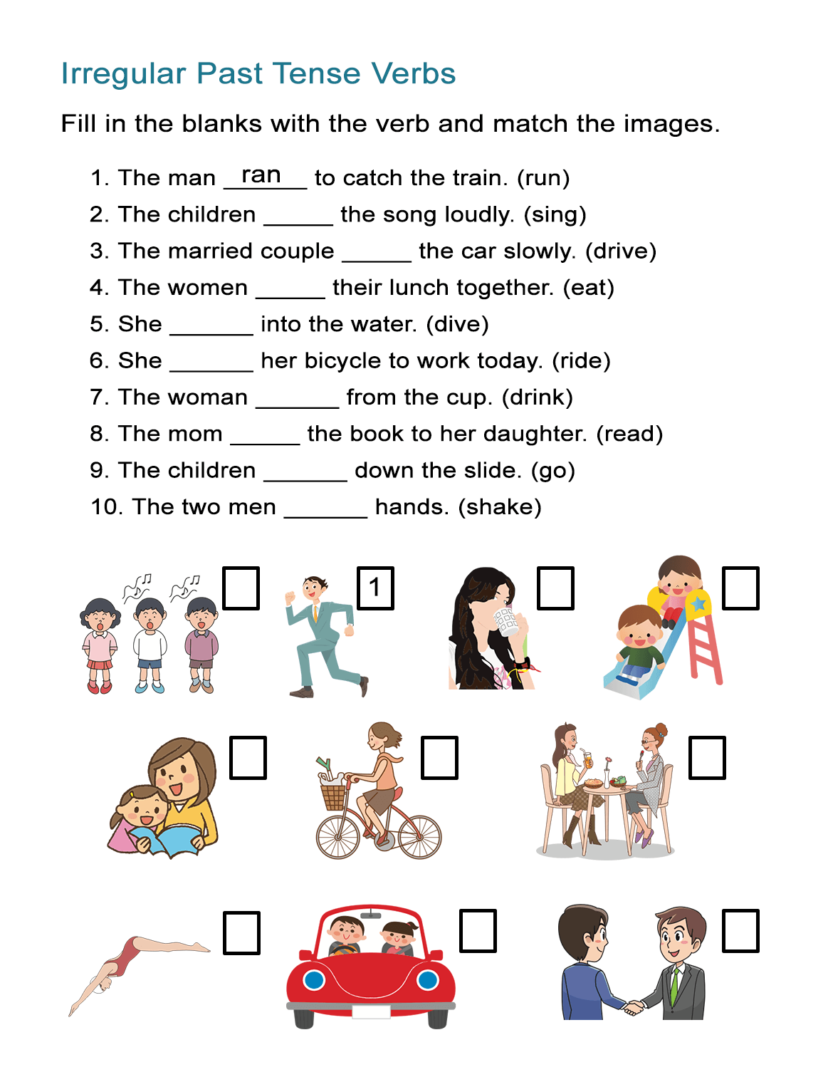 irregular past tense verbs worksheets