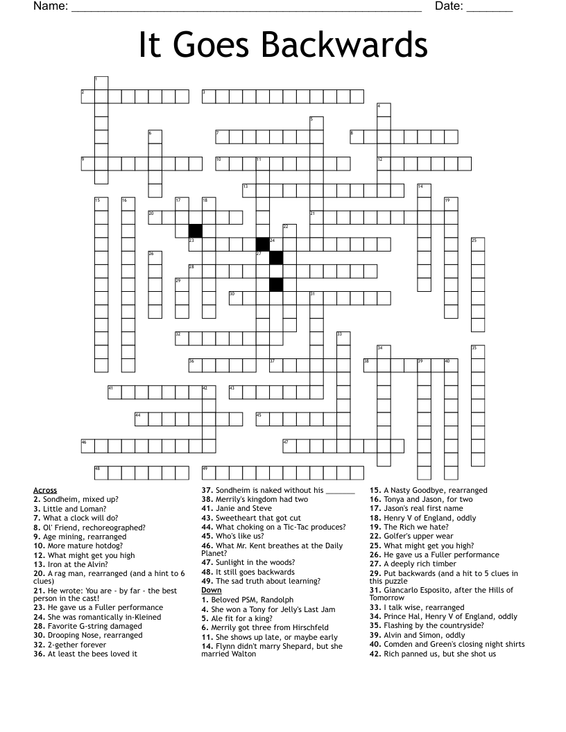 mixed up crossword clue