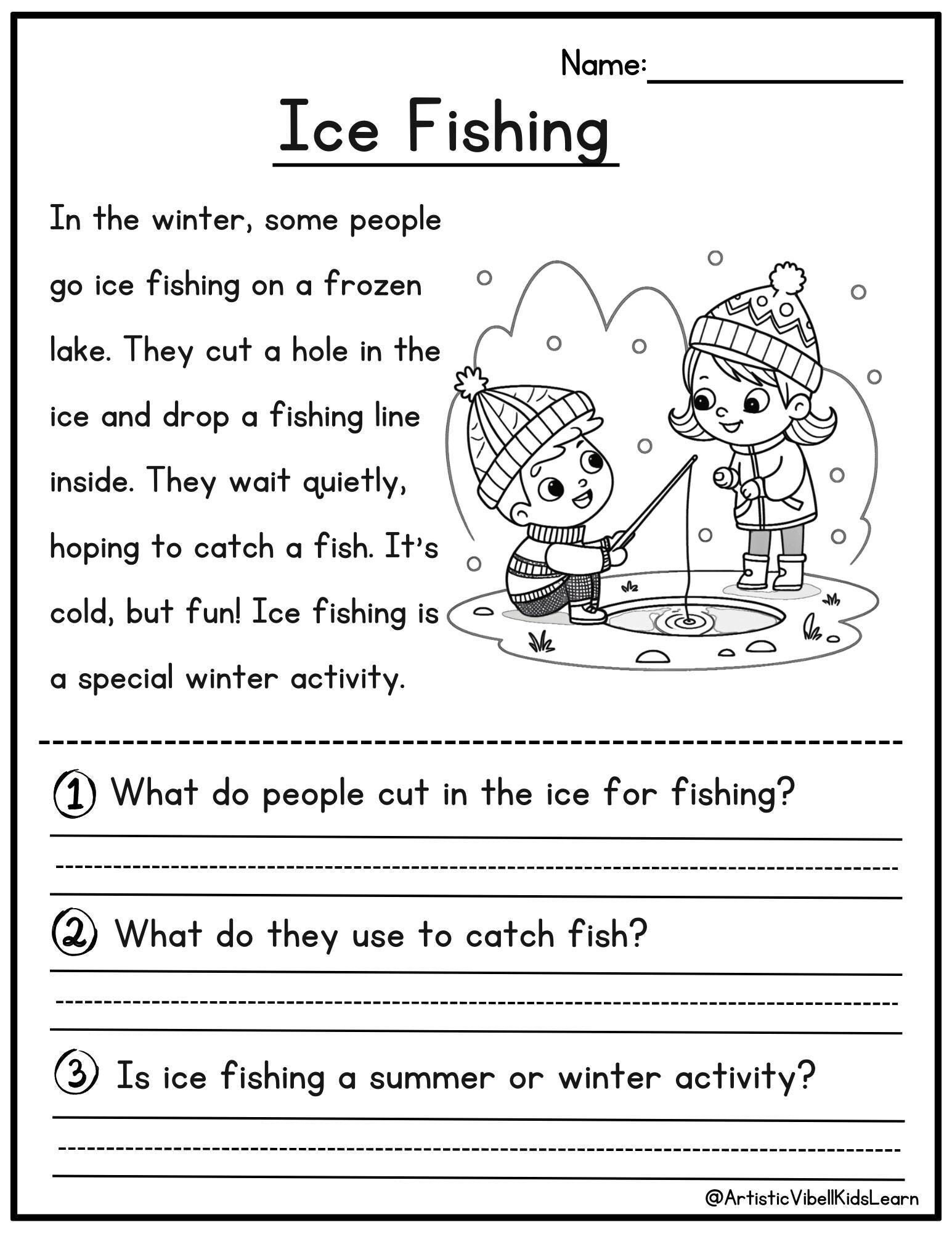 January Reading Comprehension Passages Kindergarten 1st Grade Worksheets Sentences Reading Worksheet Fluency Worksheet English Learing Etsy