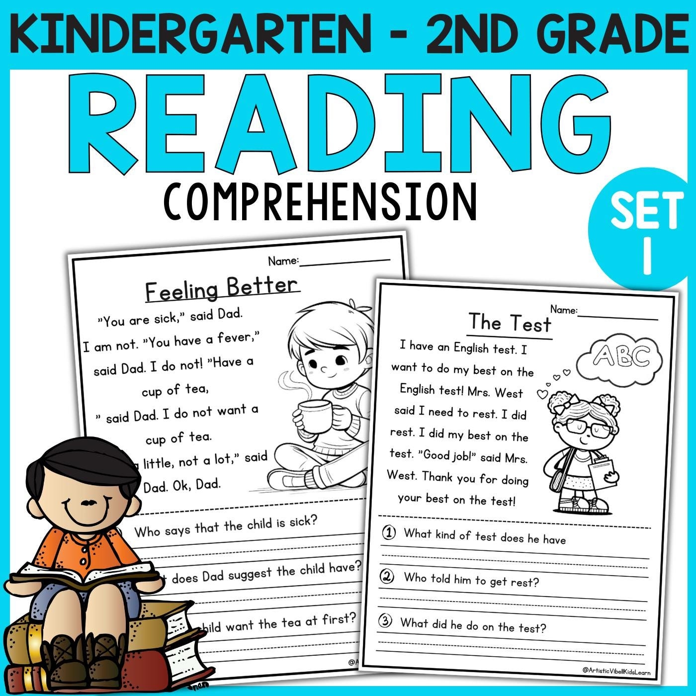 Kindergarten 1st Grade Reading Comprehension Passages Classroom Tutoring Activity Set 1 Sentences Reading Fluency Worksheet 50 Etsy