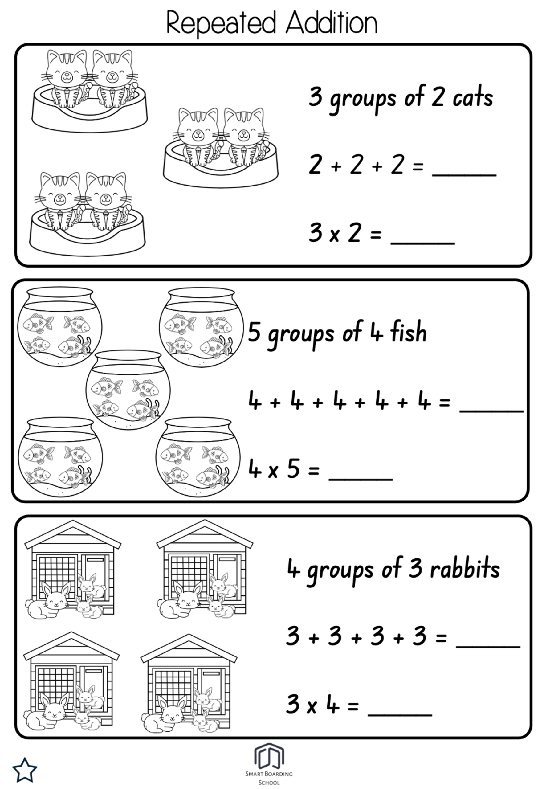 Kindergarten Repeated Addition Worksheet