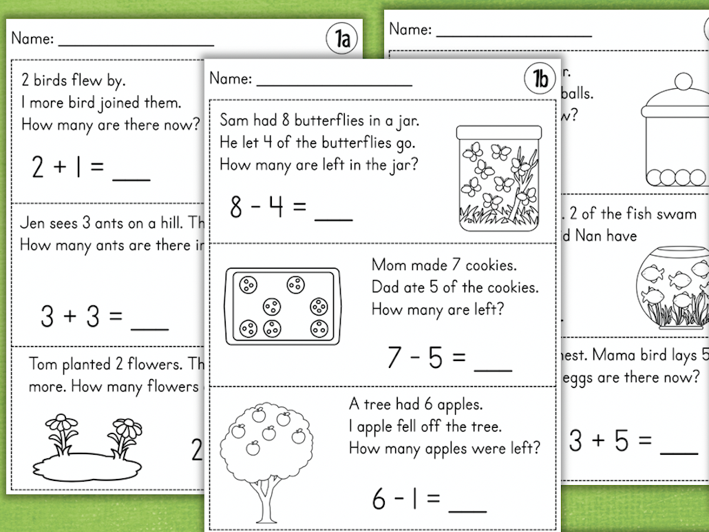 Kindergarten Word Problems Addition Subtraction Made By Teachers