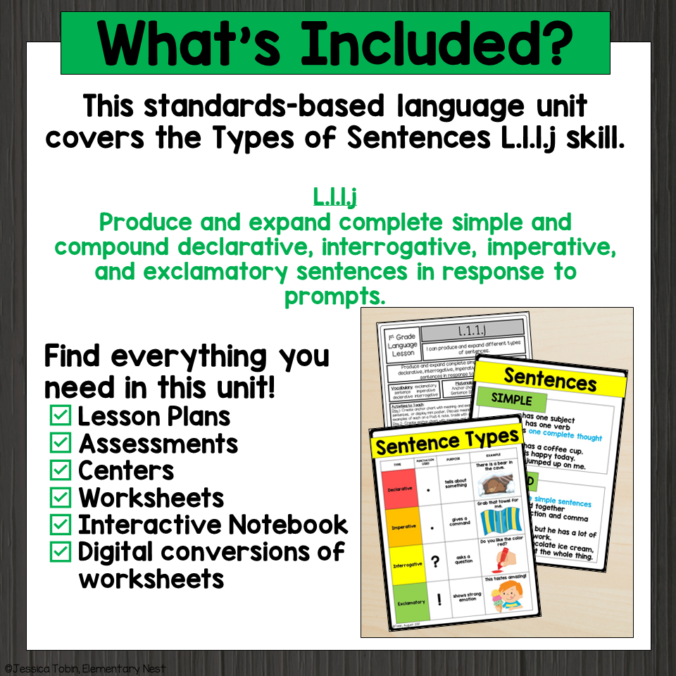 types of sentences worksheets
