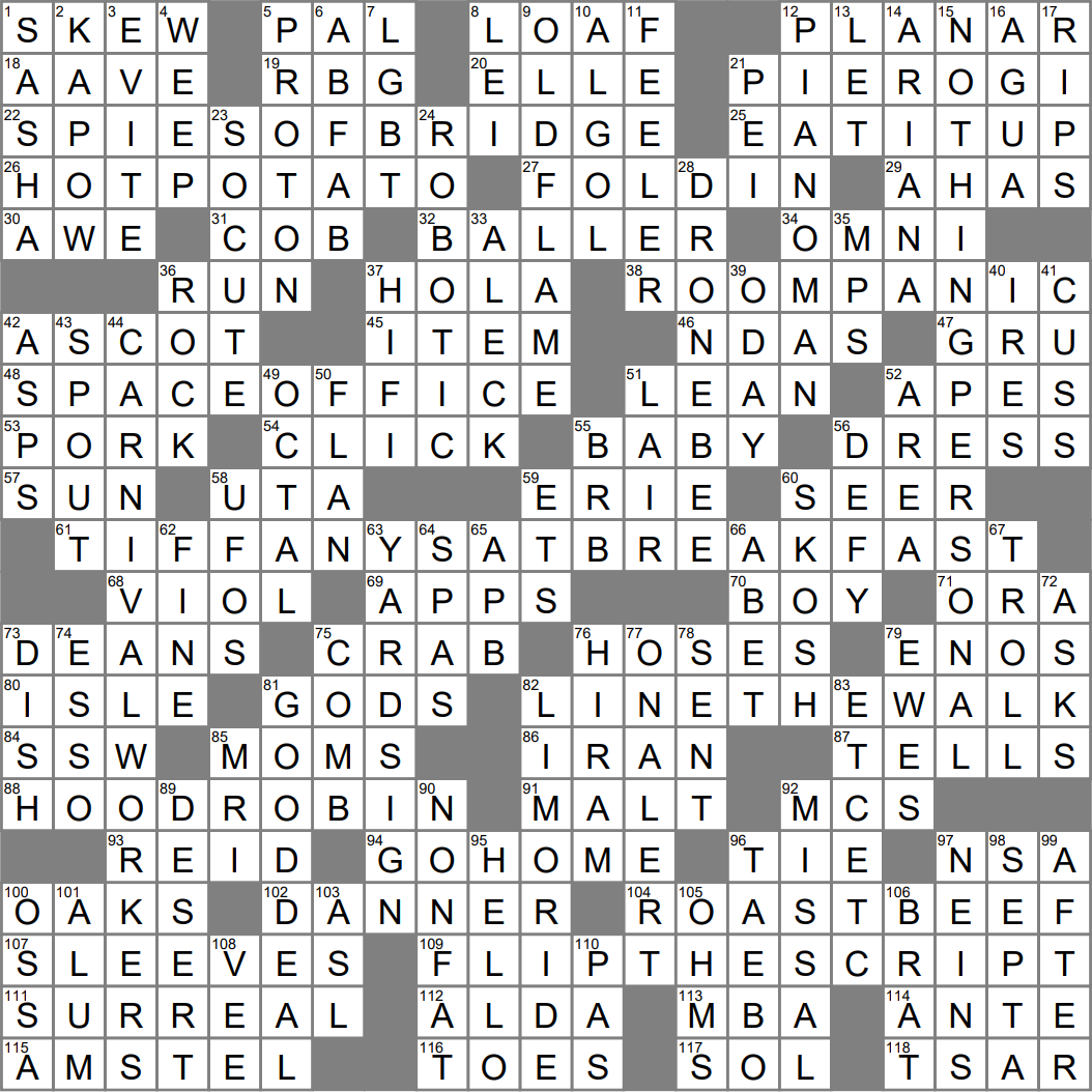 hit song or movie crossword