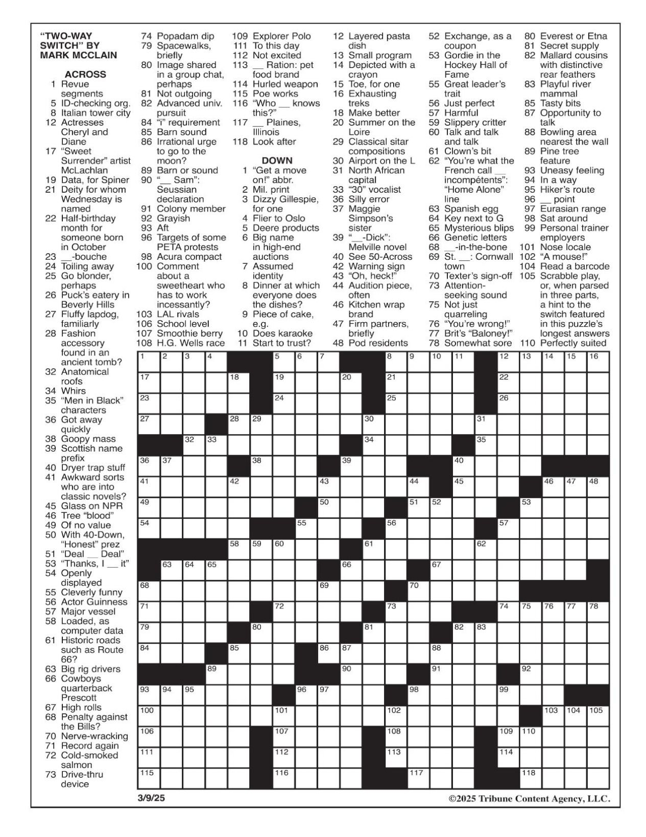 LA Times Crossword March 9 2025 Crosswords Yakimaherald