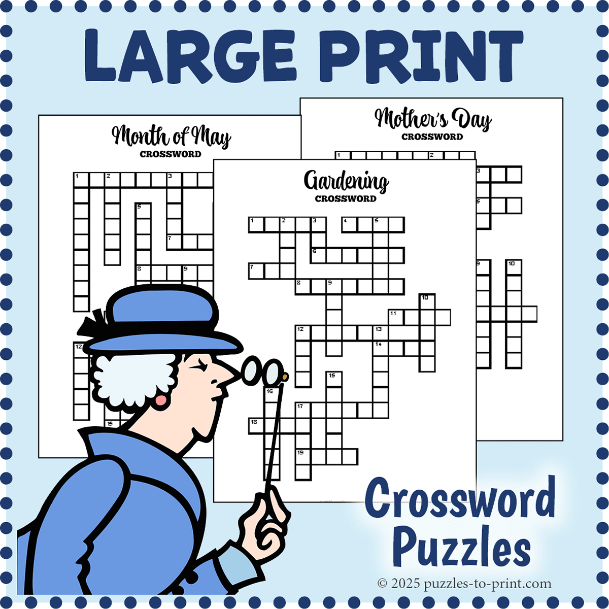 large printable crossword puzzles
