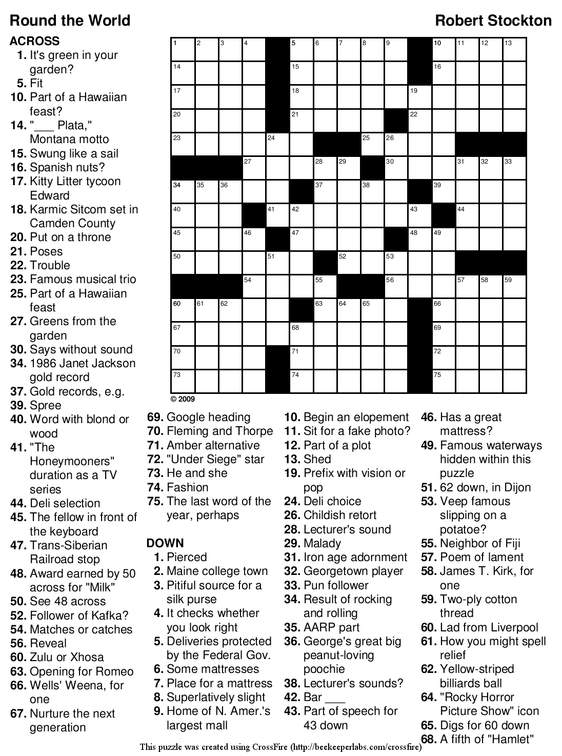 free large printable crossword puzzles
