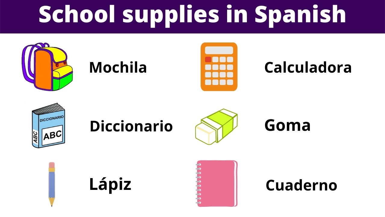 Learn School Supplies In Spanish Classroom Vocabulary YouTube
