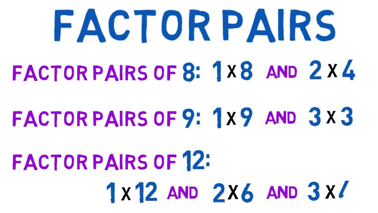Lesson 07 Factor Pairs YouTube