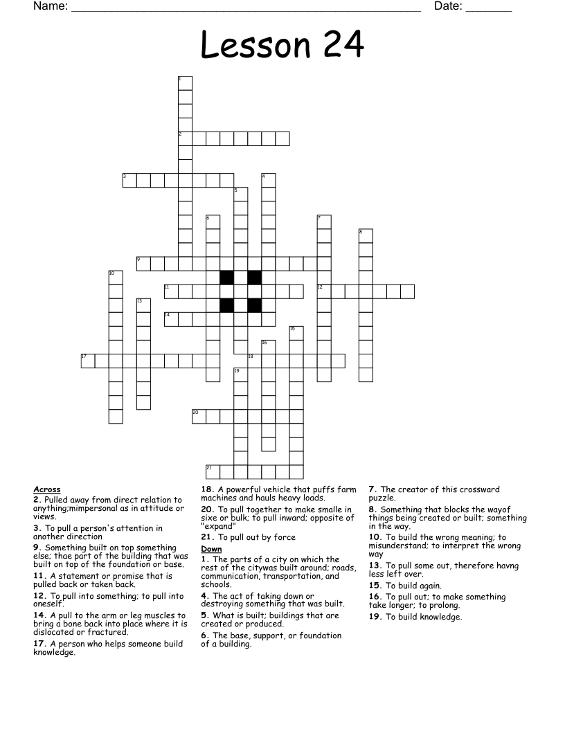 Lesson 24 Crossword WordMint