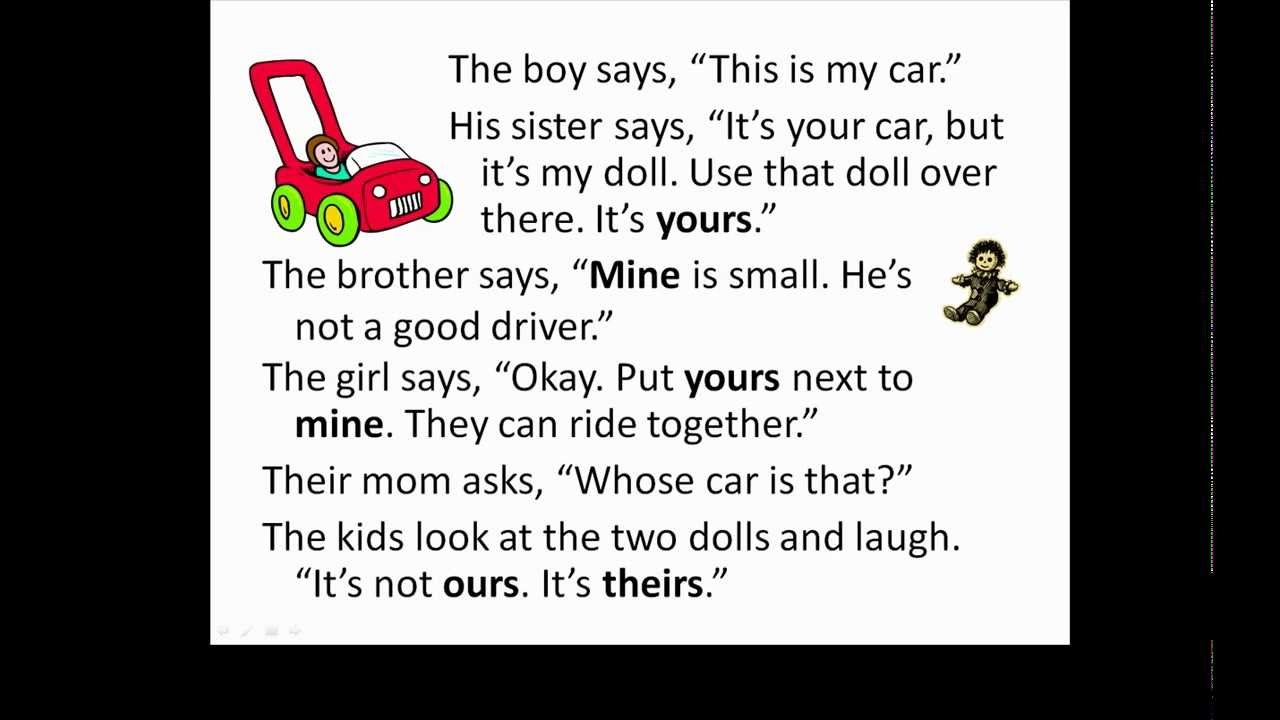 Lesson 57 Possessive Pronouns mine Yours Learn English With Jennifer YouTube