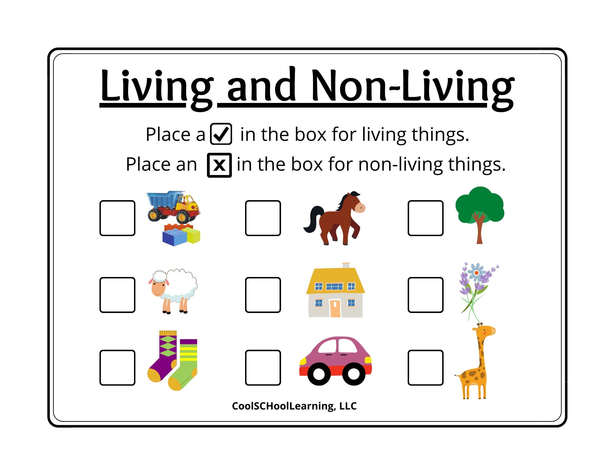 Living And Non living Printable Preschool Activities Kindergarten Readiness PDF Digital Download Etsy