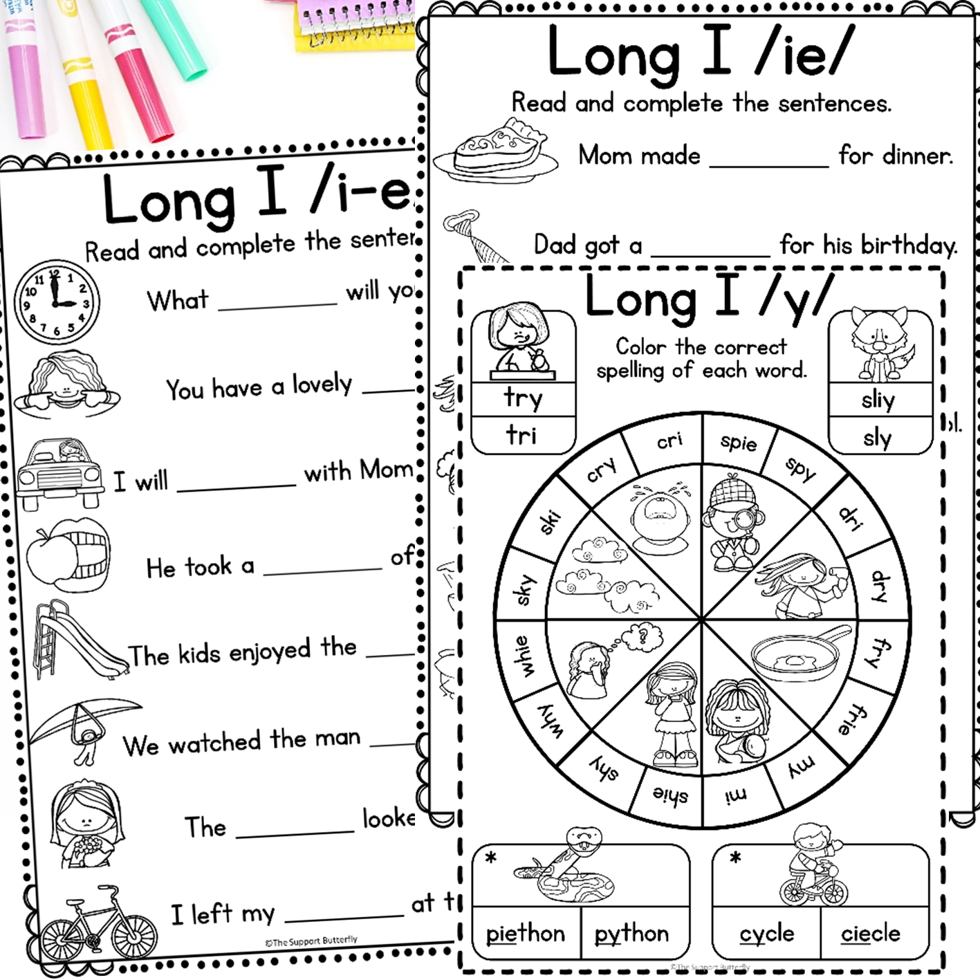 Long I Worksheets And Activities Vowel Teams IE IGH I E Made By Teachers