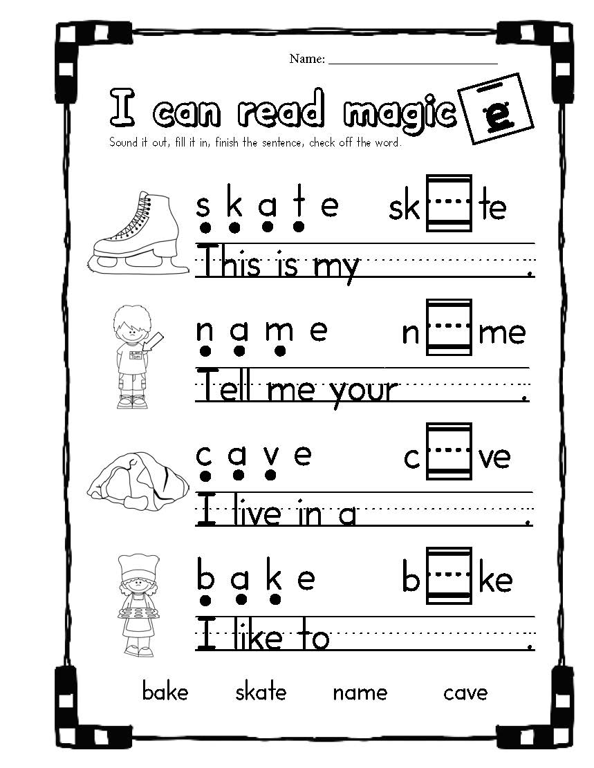 Magic E Worksheets Long A Sounds Only Passionate Curiosity