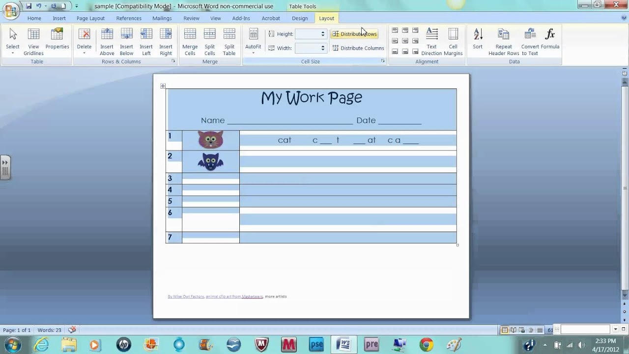 Make A Worksheet For Students In Word YouTube