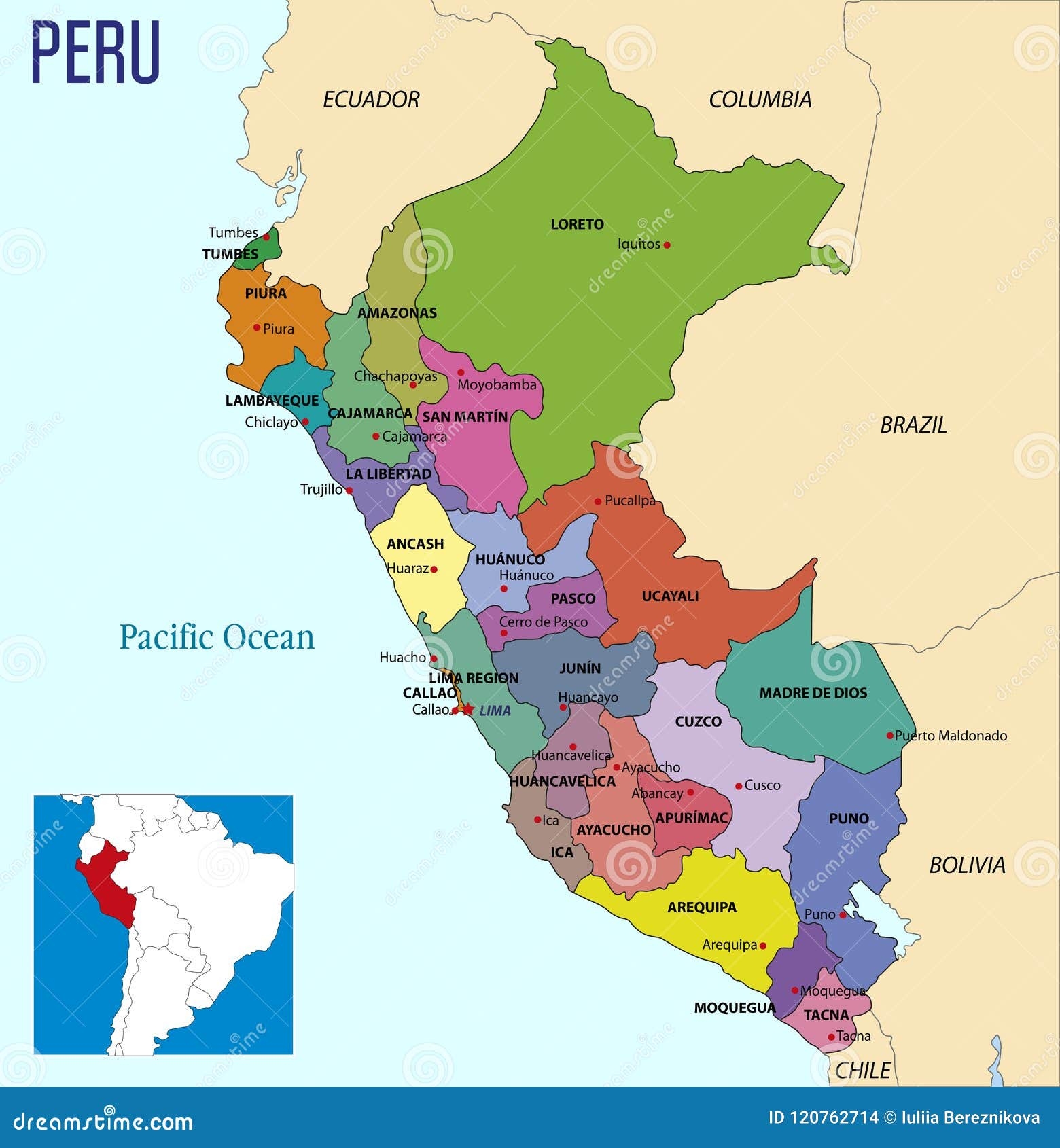 Mapa De Per Con Regiones Y Sus Capitales Ilustraci n Del Vector Ilustraci n De Colorido Administrativo 120762714 Mapa De Per Con Regiones Y Sus Capitales Ilustraci n Del Vector Ilustraci n De Colorido Administrativo 120762714