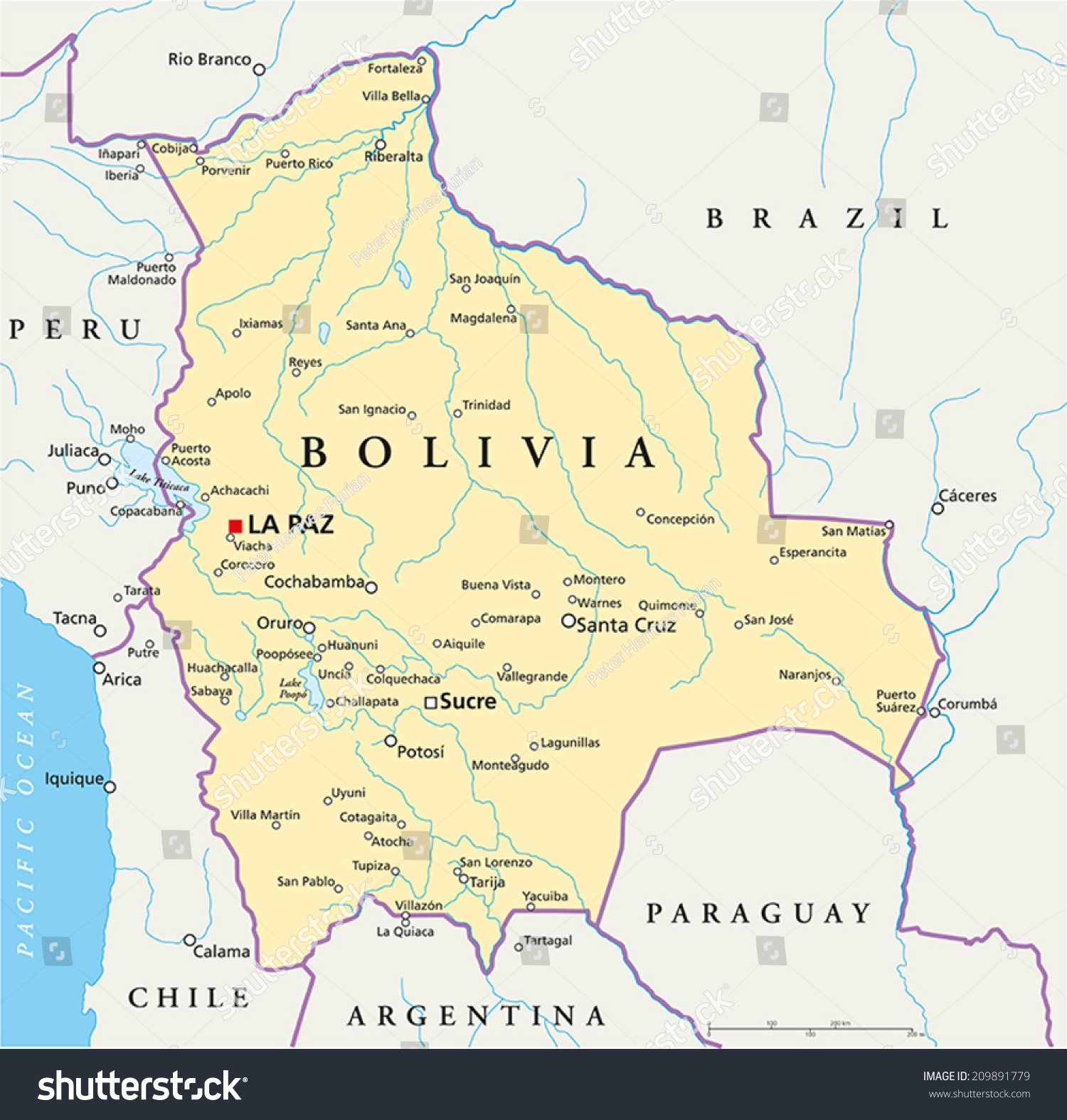Mapa Pol tico De Bolivia Con Vector De Stock libre De Regal as 209891779 Shutterstock Mapa Pol tico De Bolivia Con Vector De Stock libre De Regal as 209891779 Shutterstock