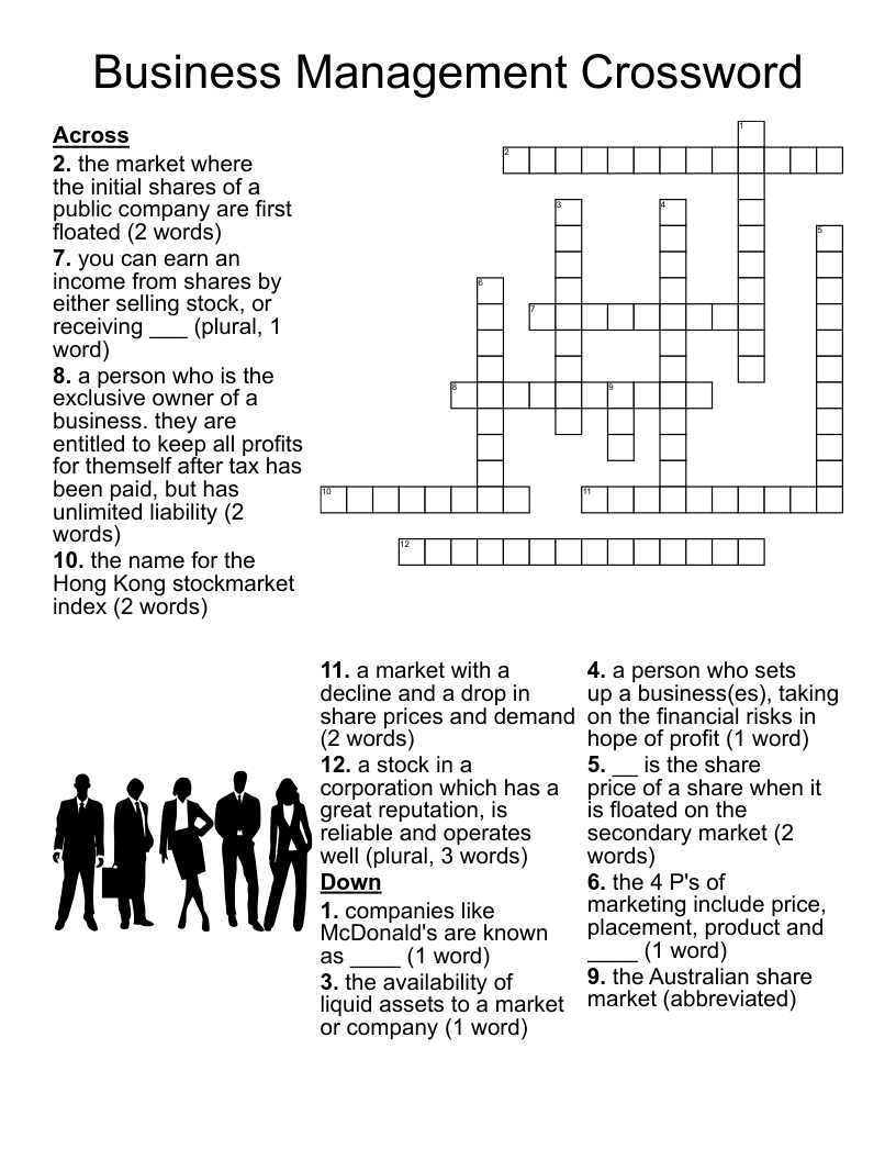 Market Structure Crossword Puzzle WordMint